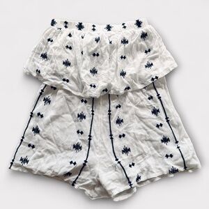 Japna Embroidered Geometric Romper Strapless